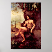 Bacchus door Leonardo da Vinci Poster (Voorkant)