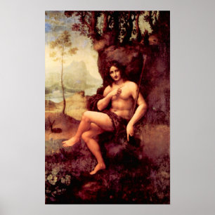 Bacchus door Leonardo da Vinci Poster