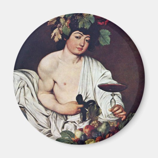 Bacchus door Michelangelo Merisi da Caravaggio Magneet (Voorkant)