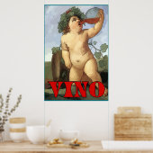Bacchus drink wijn, VINO Poster (Keuken)