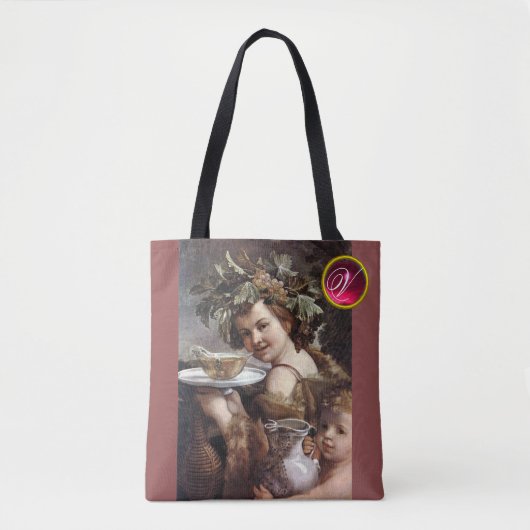 BACCHUS, DRUIVEN EN WITTE GEMSTONMONOGRAM TOTE BAG (Voorkant)