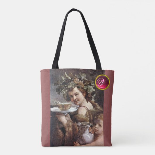 BACCHUS, DRUIVEN EN WITTE GEMSTONMONOGRAM TOTE BAG (Achterkant)