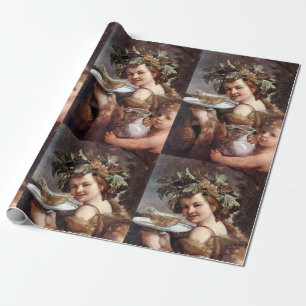 BACCHUS, DRUIVEN EN WITTE WIJN CADEAUPAPIER