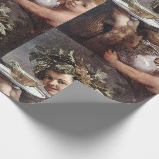 BACCHUS, DRUIVEN EN WITTE WIJN CADEAUPAPIER (Hoek)