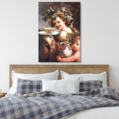 BACCHUS, DRUIVEN EN WITTE WIJN CANVAS AFDRUK (Insitu (Slaapkamer))