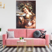 BACCHUS, DRUIVEN EN WITTE WIJN CANVAS AFDRUK (Insitu (Woonkamer))