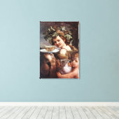 BACCHUS, DRUIVEN EN WITTE WIJN CANVAS AFDRUK (Insitu (Houten vloer))