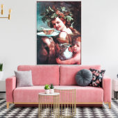 BACCHUS, DRUIVEN EN WITTE WIJN CANVAS AFDRUK (Insitu (Woonkamer))