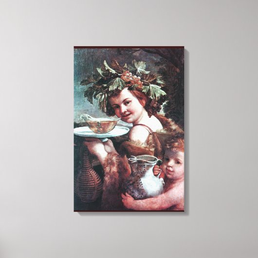 BACCHUS, DRUIVEN EN WITTE WIJN CANVAS AFDRUK (Voorkant)