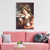 BACCHUS, DRUIVEN EN WITTE WIJN CANVAS AFDRUK (Insitu (Woonkamer))