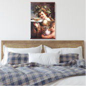 BACCHUS, DRUIVEN EN WITTE WIJN CANVAS AFDRUK (Insitu (Slaapkamer))