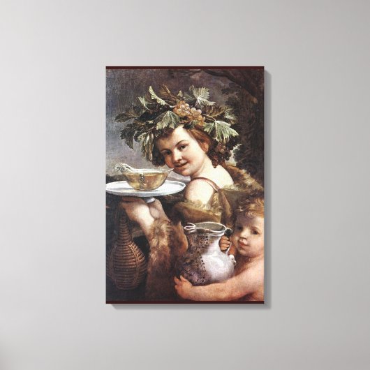 BACCHUS, DRUIVEN EN WITTE WIJN CANVAS AFDRUK (Voorkant)