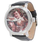 BACCHUS, DRUIVEN EN WITTE WIJN HORLOGE (Gekanteld)