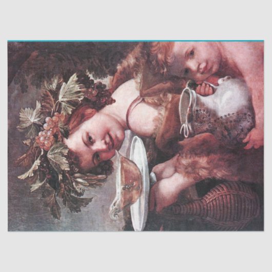 BACCHUS, DRUIVEN EN WITTE WIJN TISSUEPAPIER (Voorkant)