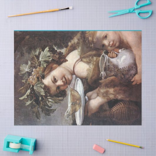 BACCHUS, DRUIVEN EN WITTE WIJN TISSUEPAPIER (Craft)