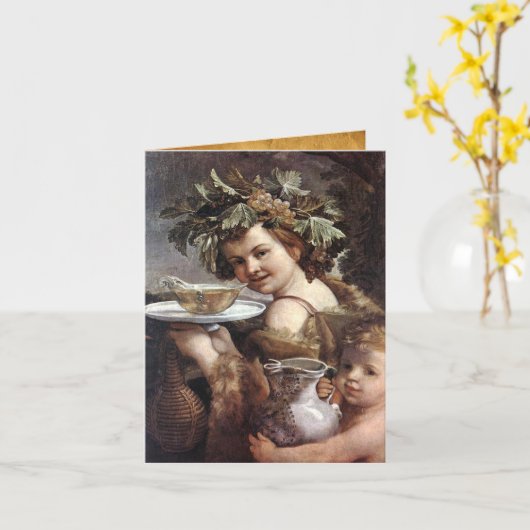 BACCHUS, DRUIVEN EN WITTE WIJNBOUWEN, gesterd Kaart (Gele Bloem)