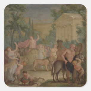 Bacchus en Ariadne (olie op het canvas) 2 Vierkante Sticker