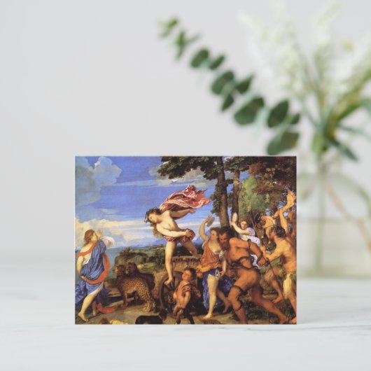 Bacchus en Ariadne van Titiaan Briefkaart (Staand voorkant)