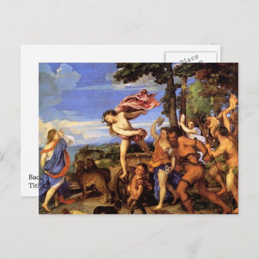 Bacchus en Ariadne van Titiaan Briefkaart (Voorkant / Achterkant)