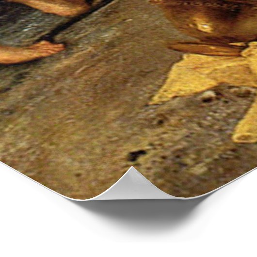 Bacchus en Ariadne van Titiaan Poster (Hoek)