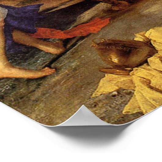 Bacchus en Ariadne van Titiaan Poster (Hoek)