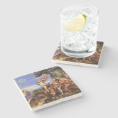 Bacchus en Ariadne van Titiaan Stenen Onderzetter (Zijkant)