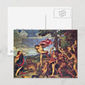 Bacchus en Ariadne " van Tizian (beste kwaliteit) Briefkaart (Voorkant / Achterkant)
