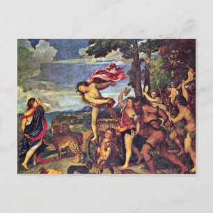 Bacchus en Ariadne " van Tizian (beste kwaliteit) Briefkaart