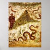 Bacchus en Serpent Agathodaimon in Pompeii Poster (Voorkant)