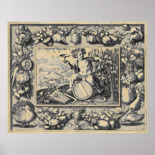 Bacchus God van wijn Poster