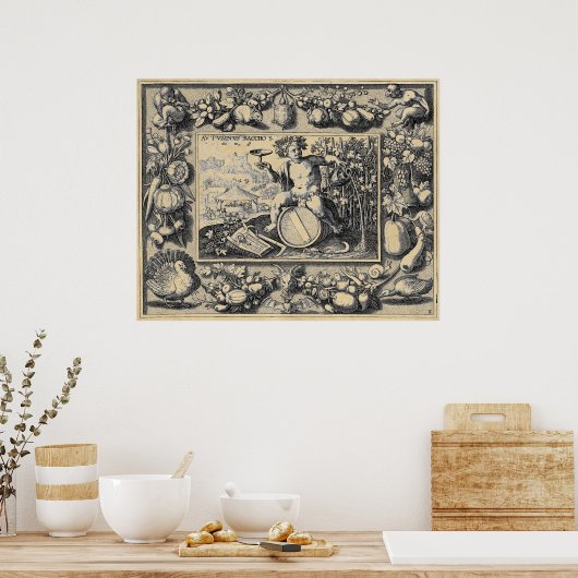 Bacchus God van wijn Poster (Keuken)