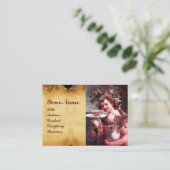 BACCHUS, GRAPES, ROOS RODE WAX-VERZEGELING VISITEKAARTJE (Staand voorkant)