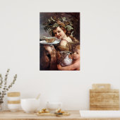 BACCHUS MET DRUIVEN EN WIJN POSTER (Keuken)