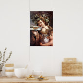 BACCHUS MET DRUIVEN EN WIJN POSTER (Keuken)