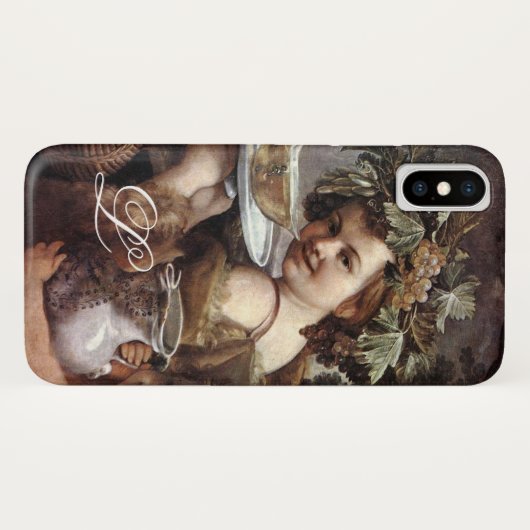 BACCHUS MET DRUIVEN EN WIJNMONOGRAM Case-Mate iPhone CASE (Achterkant (horizontaal))