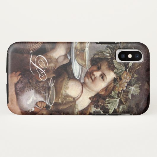 BACCHUS MET DRUIVEN EN WIJNMONOGRAM Case-Mate iPhone CASE (Achterkant (horizontaal))