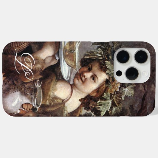 BACCHUS MET DRUIVEN EN WIJNMONOGRAM Case-Mate iPhone CASE (Achterkant (horizontaal))
