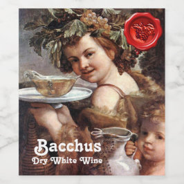 BACCHUS MET DRUIVEN EN WITTE WIJN RODE WAX ZEGEL ETIKET