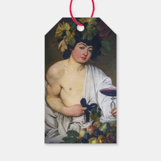 Bacchus van de  Caravaggio (1596) Cadeaulabel (Voorkant)