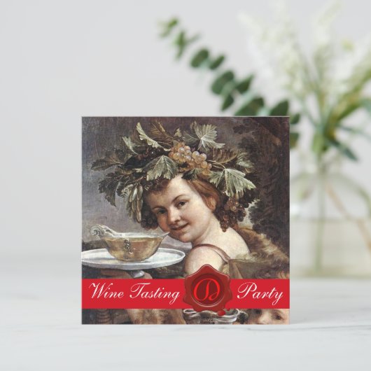 BACCHUS, WIJNPROEVERIJ FEest RODE WAS ZEGEL PERKAM Kaart (Staand voorkant)