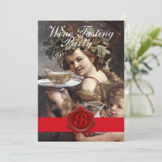 BACCHUS, WIJNPROEVERIJ FEest RODE WAX ZEGEL PERKAM Kaart (Staand voorkant)