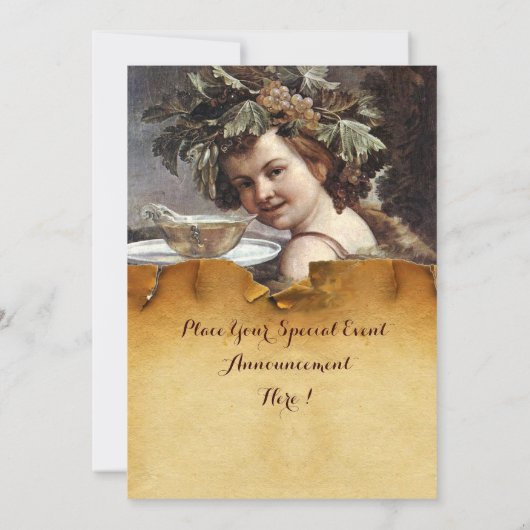 BACCHUS, WIJNPROEVERIJ FEest RODE WAX ZEGEL PERKAM Kaart (Achterkant)