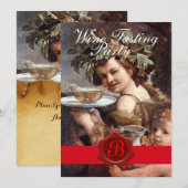 BACCHUS, WIJNPROEVERIJ FEest RODE WAX ZEGEL PERKAM Kaart (Voorkant / Achterkant)