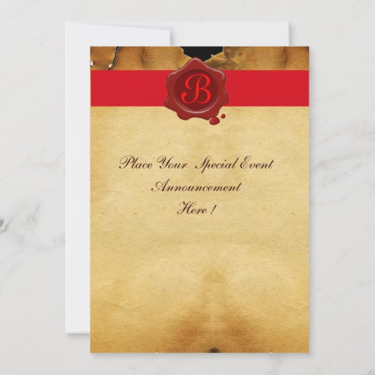 BACCHUS, WINE TASTPARTIJ RODE WAX SEAL PARCHMENT KAART (Achterkant)