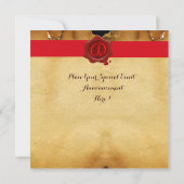 BACCHUS, WINE TASTPARTIJ RODE WAX SEAL PARCHMENT KAART (Achterkant)