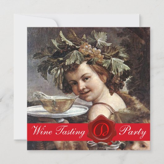 BACCHUS, WINE TASTPARTIJ RODE WAX SEAL PARCHMENT KAART (Voorkant)