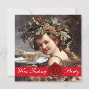 BACCHUS, WINE TASTPARTIJ RODE WAX SEAL PARCHMENT KAART