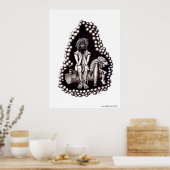 Bacchusgod van de zwarte en witte wijntekening poster (Keuken)