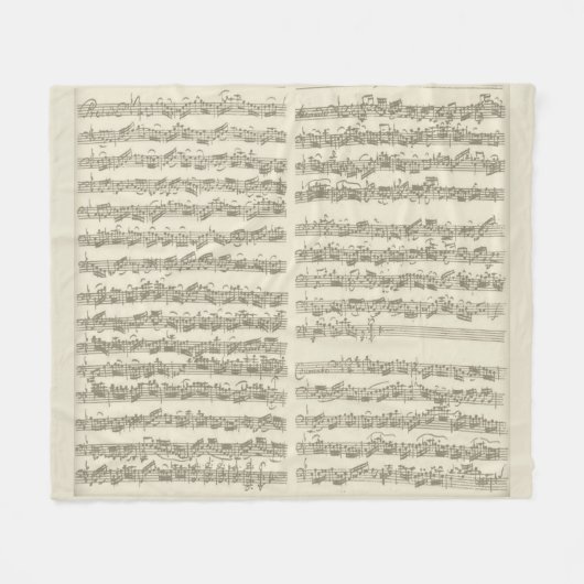Bach 2nd Cello Suite, Verscheidene Pagina's Manusc Fleece Deken (Voorkant (Horizontaal))