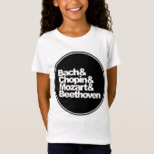 Bach and Chopin and Mozart and Beethoven T-shirt (Voorkant)